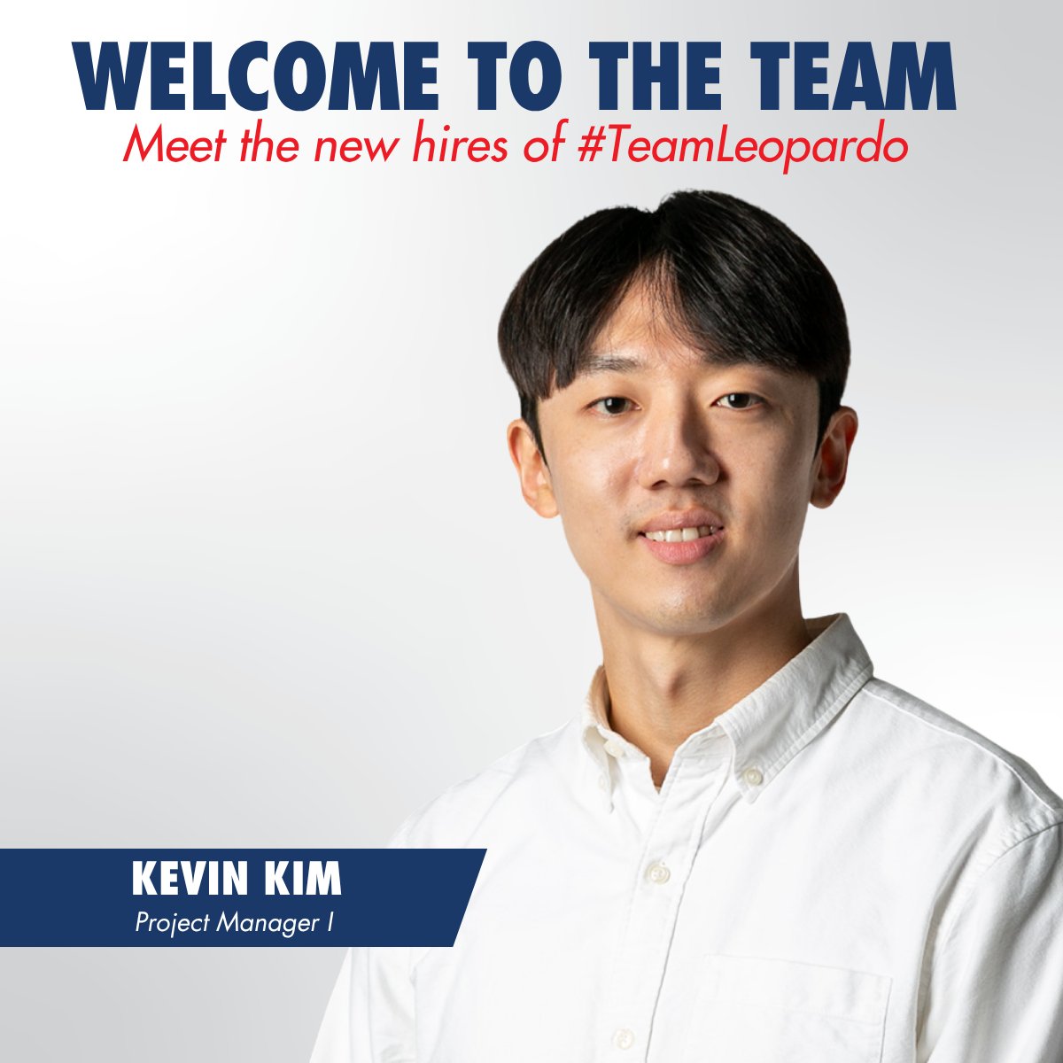 leobuild's tweet photo. We're excited to announce that Kevin Kim has joined our JOC team as our new Project Manager I. Congratulations on taking the next step in your career, Kevin, and welcome to Team Leopardo! Please join us in congratulating him in the comments below. https://t.co/i8PaRx6BLu