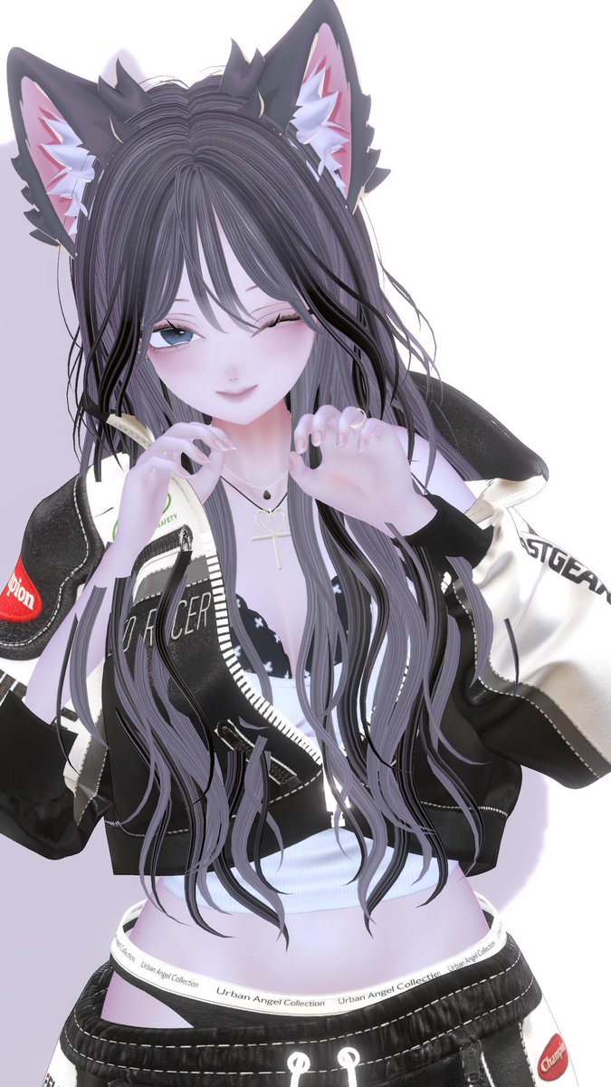 zzz_vrc's tweet photo. レーシングジャケットを使って甘辛Mixコーデにしてみたよ🏎💕
＃Mayo_3D https://t.co/YKm7T6UIQC