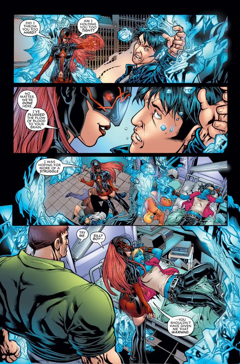 CertifiedFool_'s tweet photo. The MCU didn’t even go as far as they could with a Jean Grey who didn’t have the guidance of Charles Xavier to calm her darker urges and tether her humanity. They should have had her moving like this and really made these folks shit their pants 😭 https://t.co/aMWmm94Pz3
