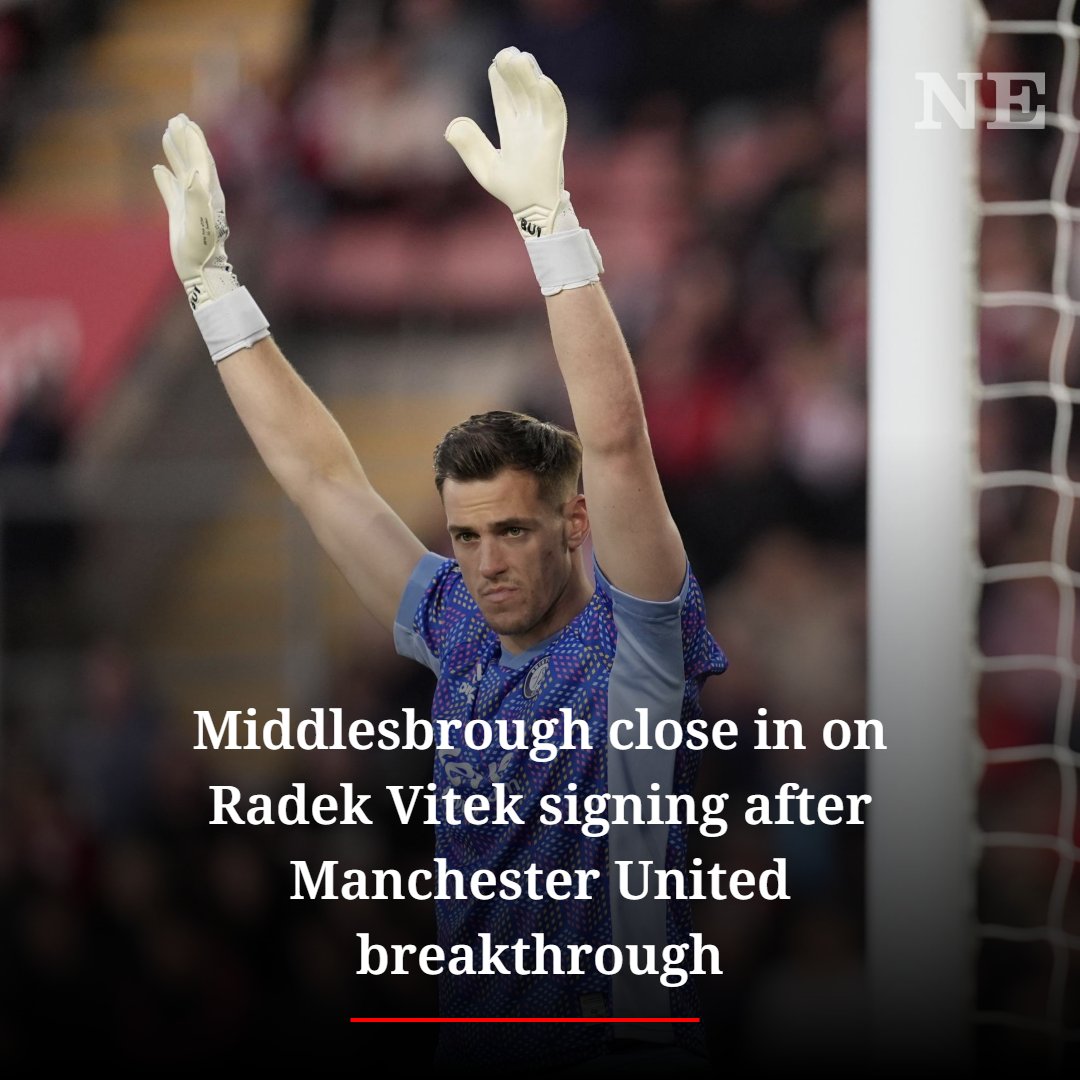 DomShawEcho's tweet photo. 🤝 #Boro closing in on the signing of goalkeeper Radek Vitek after breakthrough in discussions with #MUFC. Another huge boost.

🧤Vitek now set to travel to Teesside to put the finishing touches to permanent move.

Full story 👇
https://t.co/JgZIvqxji7 https://t.co/3wuvnNSxlK
