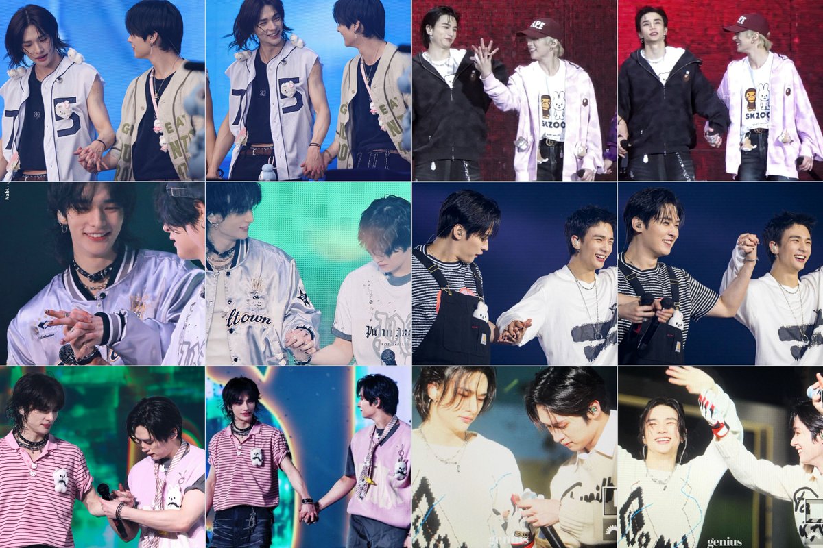 missfi_ya's tweet photo. they do this every single time. first  leeknow carefully intertwines their fingers, and then they just smile while holding hands 😭 https://t.co/KZ2vl4iCng
