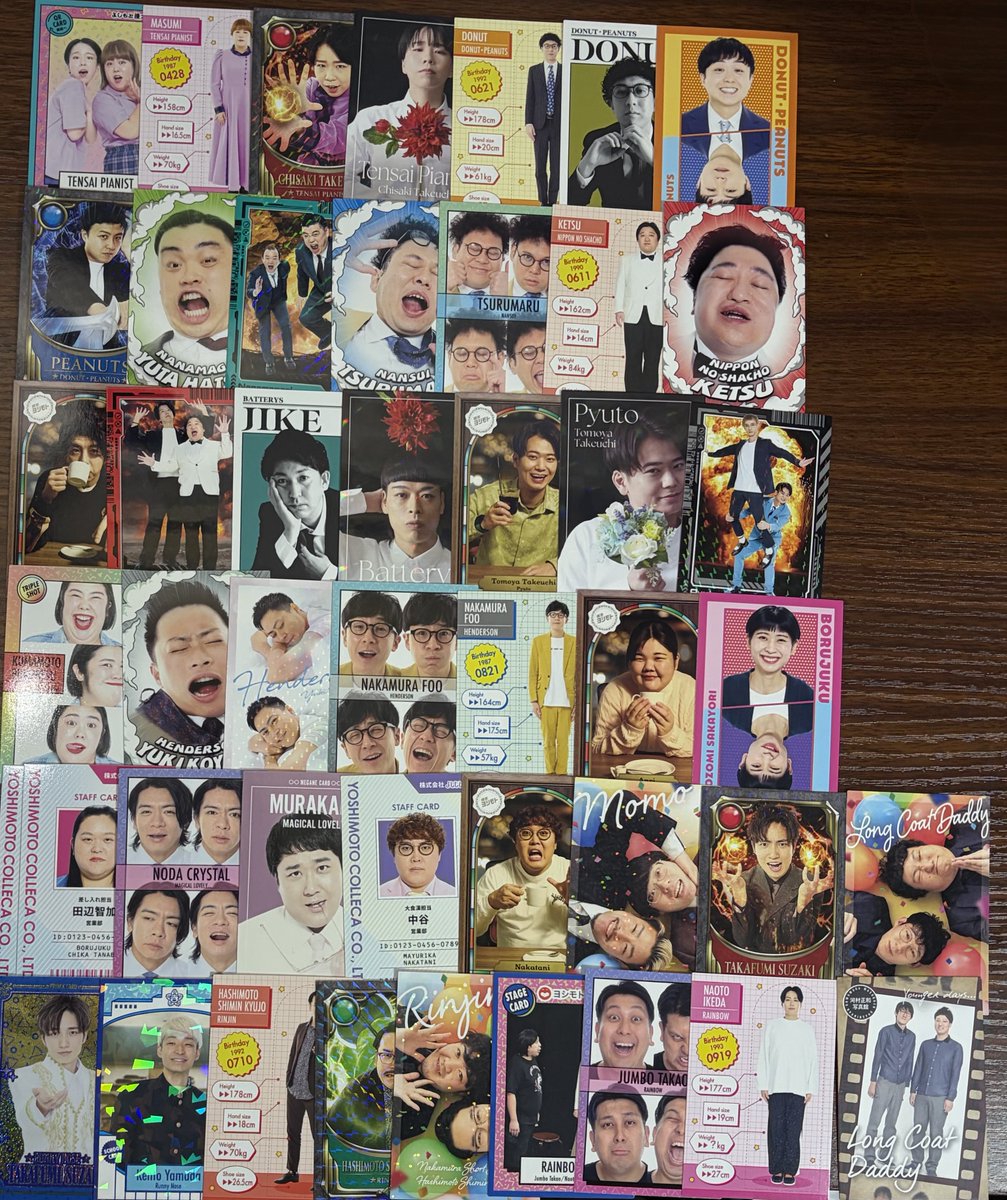 kob0sz's tweet photo. よしもとコレカ　交換　7th  6th  5th 過去弾

【求】めぞん♾️
　　ダブルヒガシ(スポットライト、大東スイーツ、東スイーツ、ヤンキー、ラッキー7)

【譲】　画像1〜4枚目

郵送希望📮　
n:1、異種、弾違いの交換⭕️
お気軽にお声がけください https://t.co/SQABiHggfL