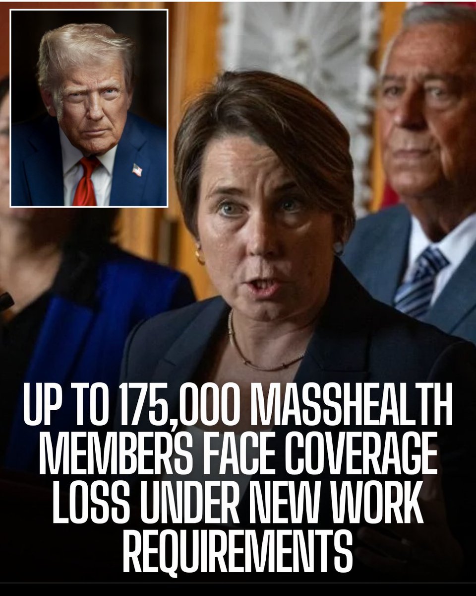 FallRiverReport's tweet photo. Under new federal work requirements from the July 2025 One Big Beautiful Bill Act, MassHealth estimates that about 175,000 members (7,300 members due to immigration status) could lose coverage starting in 2027, with notifications beginning in August 2026. @realDonaldTrump @MassGovernor @maura_healey