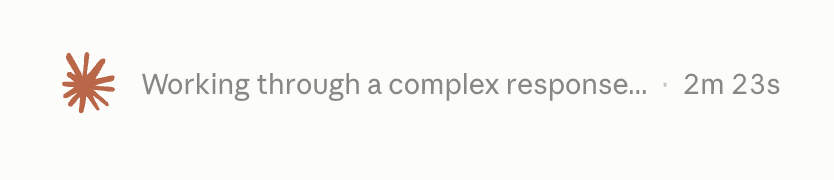 AriKagan_'s tweet photo. My frustration with slow LLM responses is higher now they don't show reasoning traces. It both was entertaining and also often had useful info. 

Maybe they'll add that chrome dino runner game... https://t.co/VQPYchOVa5