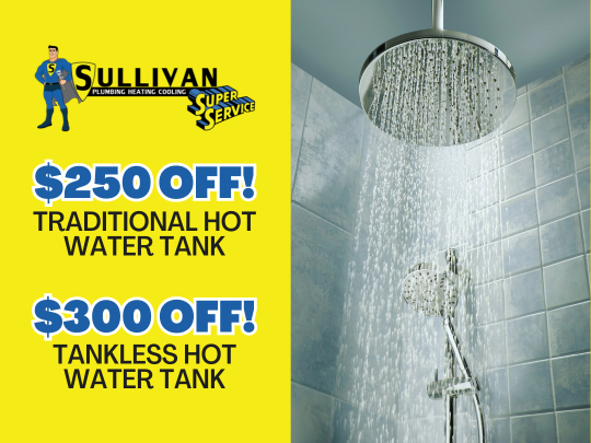 SullivanService's tweet photo. Hot water should be reliable—not something you have to think twice about.

For a limited time, save:
🚿 $250 OFF a traditional hot water tank
🚿 $300 OFF a tankless hot water tank https://t.co/glvbuVtsHy
