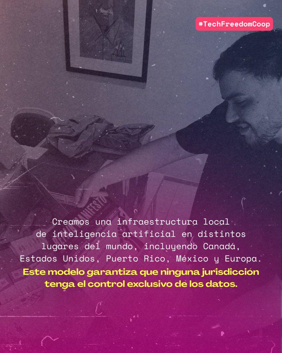 Kilometro0PR's tweet photo. 🔆 Hoy, una coalición de organizaciones de derechos humanos, justicia y análisis de datos lanzamos un nuevo modelo de cooperación tecnológica basado en el poder colectivo y comunitario: la Cooperativa de Libertad Tecnológica. 

Este proyecto reúne a organizaciones de derechos humanos, justicia y análisis de datos para proteger evidencia clave de la violencia de Estado, fortalecer la sociedad civil y construir infraestructura independiente de inteligencia artificial para asuntos de urgencia que nos importan. 

👥 Fundada por HRDAG @h, Invisible Institute, Innocence & Justice Louisiana, Data Cívica y Kilómetro Cero, esta cooperativa parte de una idea sencilla pero poderosa: las comunidades que luchan por la justicia deben tener control sobre sus datos, sus herramientas y la infraestructura de la que dependen. 

(1/3)
