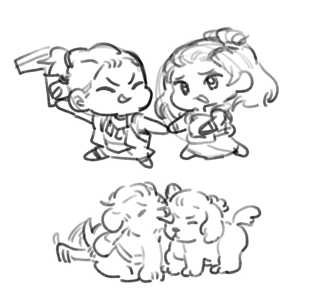 ElaCurut's tweet photo. Wip Chibis gaang and their animals ver
(And baby bumi)
#zutoph #kataang #sukka #Aang #Zuko #Sokka #Toph #Katara #Suki #Gaang https://t.co/BMERZ0UkQ4