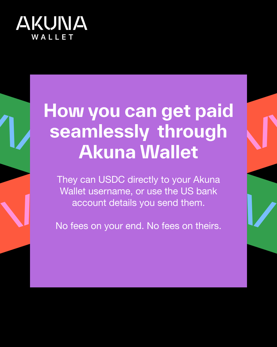 akunawallet's tweet photo. If you're getting paid for creative work internationally, it's worth setting this up before your next invoice. Zero fees. https://t.co/W8bni9ASNp