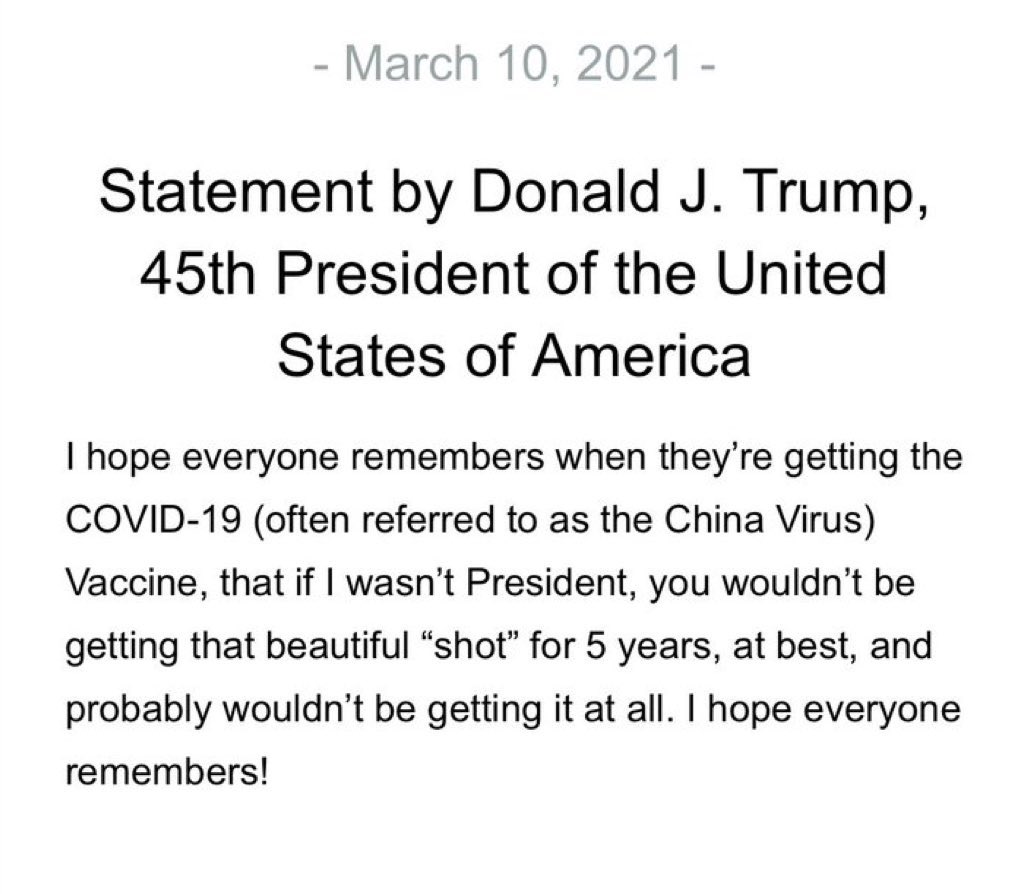FiveTimesAugust's tweet photo. Here’s a “never forget” a lot of you seem to be trying hard to forget. And instead of getting mad at the guy for still priding himself on the shot and taking credit for it to this day, claiming the poison injection “saved millions” you’ll probably get mad at me for simply reminding you of it. 😒

Personally I would’ve opted for his “at best” “not getting it at all” option of not having had the last five years of warp speeded injuries and deaths — thousands of stories this administration has continuously shrugged off, ignored, and completely swept under the rug — but that’s just me…

I’m sure they’ll get around to some real stone cold covid accountability any day now… 😵‍💫