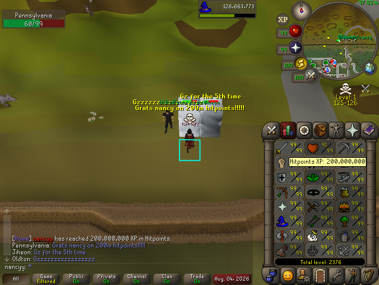 NancyOSRS's tweet photo. #9 - 200m hitpoints ❤️ https://t.co/4NSpMvBQ95