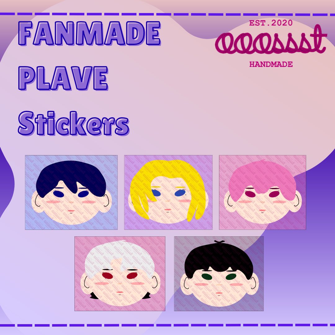ooossst's tweet photo. OOOSSST HANDMADE: Fanmade PLAVE Stickers

Materials: Vinyl Stickers, Canvas Matte Laminate

Sizes: 
Approx
2 inches x 1.7 inches

Care Instructions:
~ Keep Away from Moisture and harsh chemicals
~ Less contact with liquids
~Always be gentle with the item to last longer~ https://t.co/BfTeykPukh