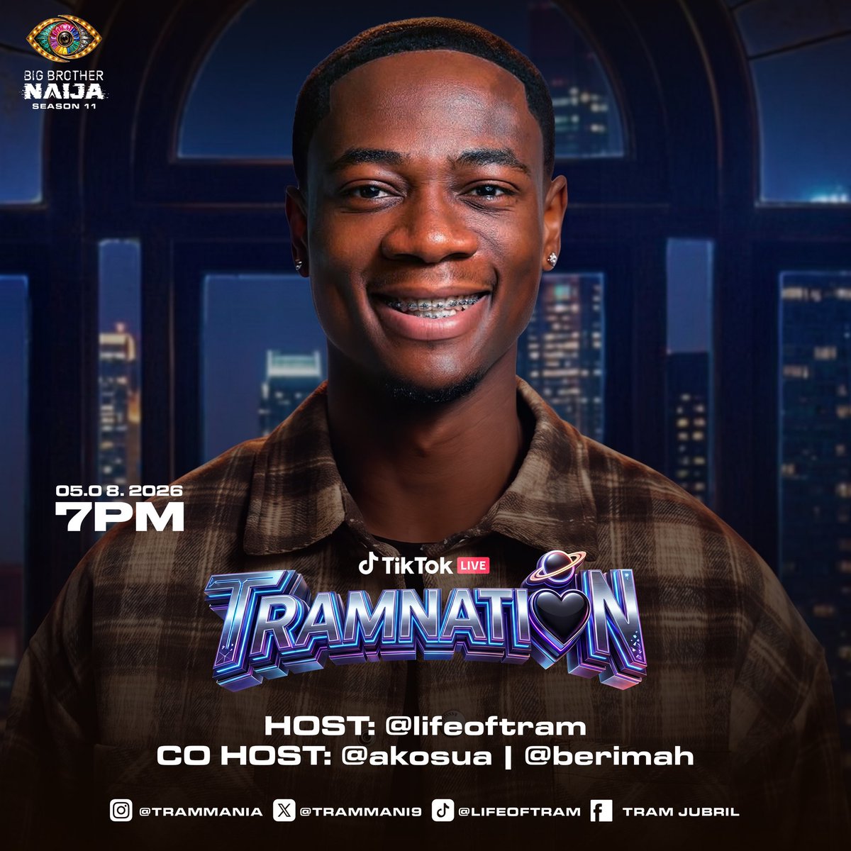 Trammani9's tweet photo. Tomorrow, we’re linking up twice! 

🕖 7PM — TikTok LIVE
🕘 9PM — X Space

Come through for the vibes, the conversations and everything Tram. 

Set your reminders and don’t miss it. See you tomorrow, TRAMNATION!

TRAM THE TOPIC
FOLLOW TRAM ON FB 

#Tram 
#BBNaija
#Tramnation https://t.co/0wKsZl7w9E