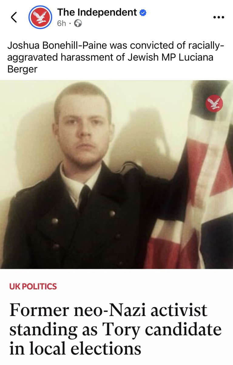 TheRealJamieKay's tweet photo. Convicted of racially aggravated harassment of a Jewish MP. Former neo-Nazi activist. Yet somehow deemed fit to stand for elected office. If that’s your standard for selecting candidates, don’t be surprised when people question your judgment. https://t.co/bCpfI2NuBG