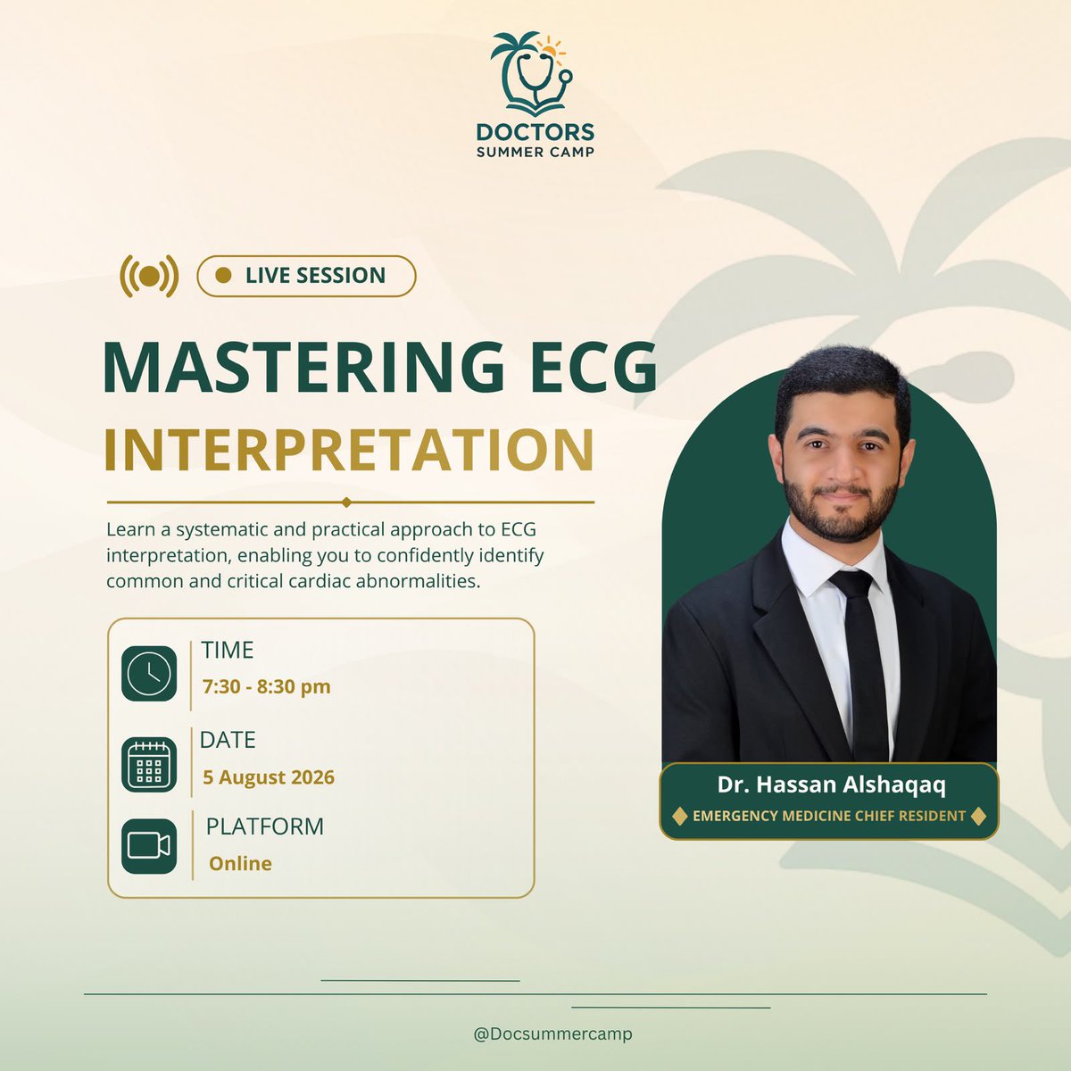 docsummercamp's tweet photo. قراءة الـECG ليست معلومة إضافية…
هي مهارة أساسية تصنع فرقًا حقيقيًا في فهم الحالة، وربط العلامات، والوصول إلى القرار بثقة.

في هذه الجلسة نرتّب فوضى الخطوط، ونحوّل التخطيط من شيء معقّد إلى لغة واضحة تُقرأ بمنهجية.

جاهزين تتقنون واحدة من أهم المهارات السريرية؟🔥

رابط اللقاء:
https://t.co/HzhQPAfOEU