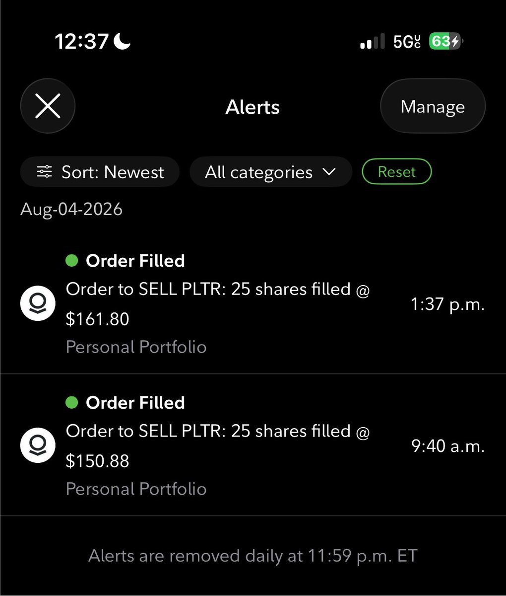Calebgoesabroad's tweet photo. What a ride. Thank you $PLTR 😌 https://t.co/SXsiYi9wnY