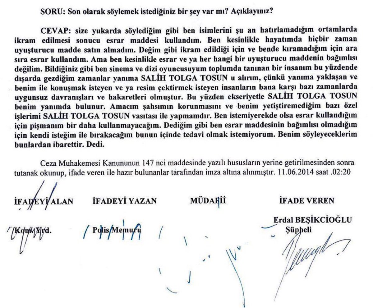 Paralaks_Tr's tweet photo. Erdal Beşikçioğlu, uyuşturucu kullandığını itiraf etti: İkram edildi, kıramadığım için kullandım

Tutuklu Etimesgut Belediye Başkanı Erdal Beşikçioğlu’nun ifadesi ortaya çıktı

"Ben, isimlerini şu an hatırlamadığım ortamlarda ikram edilmesi sonucu esrar maddesi kullandım. Ben kesinlikle hayatımda hiçbir zaman uyuşturucu madde satın almadım. 

Değim gibi ikram edildiği için ve bende kıramadığım için ara sıra esrar kullandım. Ama kesinlikle esrar veya herhangi bir uyuşturucu maddenin bağımlısı değilim. 

İstemeyerek de olsa esrar kullandığım için pişmanım bir daha kullanmayacağım."