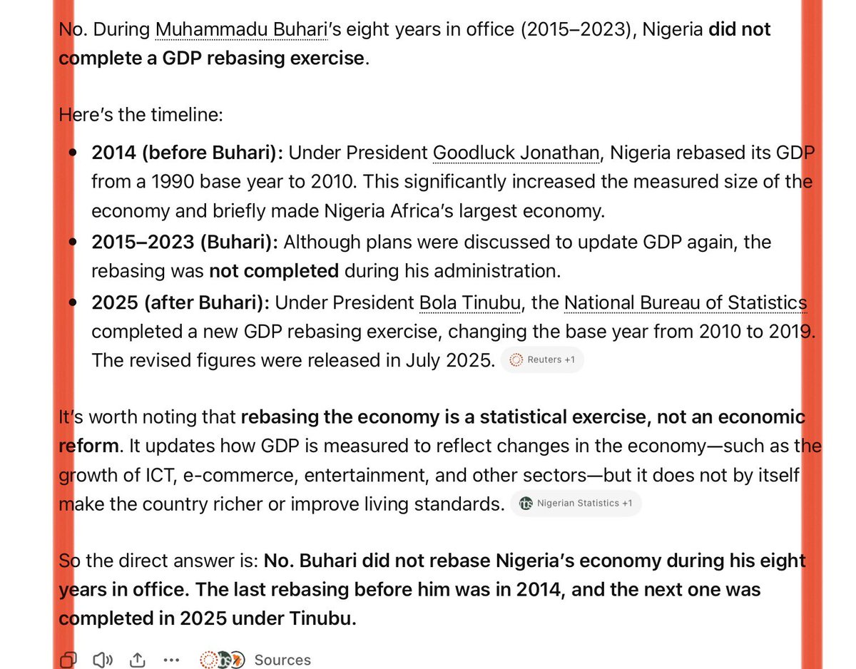 ishakaa's tweet photo. 📌📌📌📌📌📌📌
‼️‼️‼️‼️‼️‼️‼️

CONTEXT MATTERS IN ECONOMIC GROWTH MEASUREMENT💥💥💥💥💥

President Buhari didn’t have to doctor data/statistic (rebase the economy/inflation/unemployment rate) to present some fake economic growth that does not result in improvement of the lives of Nigerians in his 8 years 

PMB was not your regular fake politician claiming to be “bold and courageous” using fake data

What you see is what you get, which include Nigeria being the largest economy in Africa with over $470 Billion GDP and the biggest producer of rice in Africa 

PMB was an African King👑👑👑👑👑👑

You can argue with your keyboard