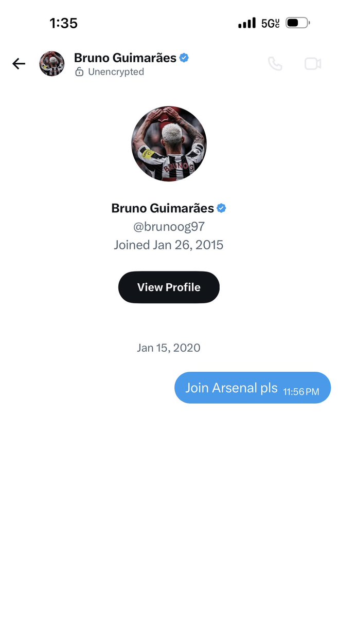 loyalgonner's tweet photo. On January 15 2020 I DM @brunoog97 to pls join @Arsenal before he ended up signing for Newcastle, now it’s on the verge of signing for the champions of England,
Let’s all work out!!
COYG!!!! https://t.co/2CqvFQ0h15