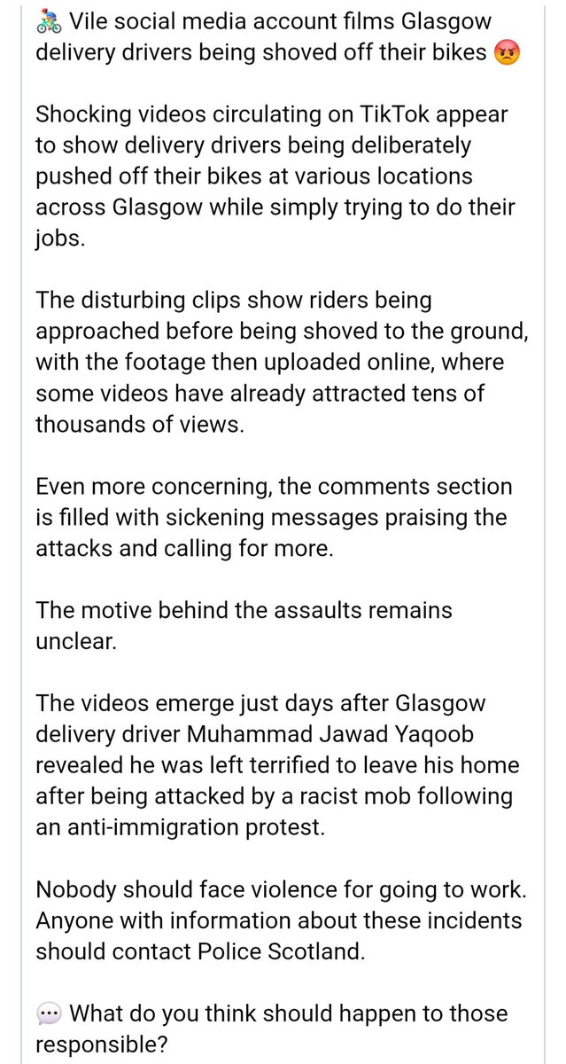 Realist_pilled's tweet photo. In Glasgow a naughty man is going around booting invaders off their delivery bikes. - All the more reason to boycott companies who employ dinghy pirates. Your food could get ruined before it gets to you. https://t.co/kqDwXrdZWv