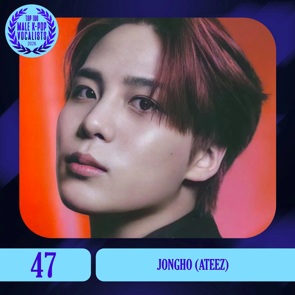 TOP100KPOP's tweet photo. TOP 100 – MALE K-POP VOCALISTS

#47 JONGHO (ATEEZ)

Congratulations! 🎉 https://t.co/oOOTeOBVnF