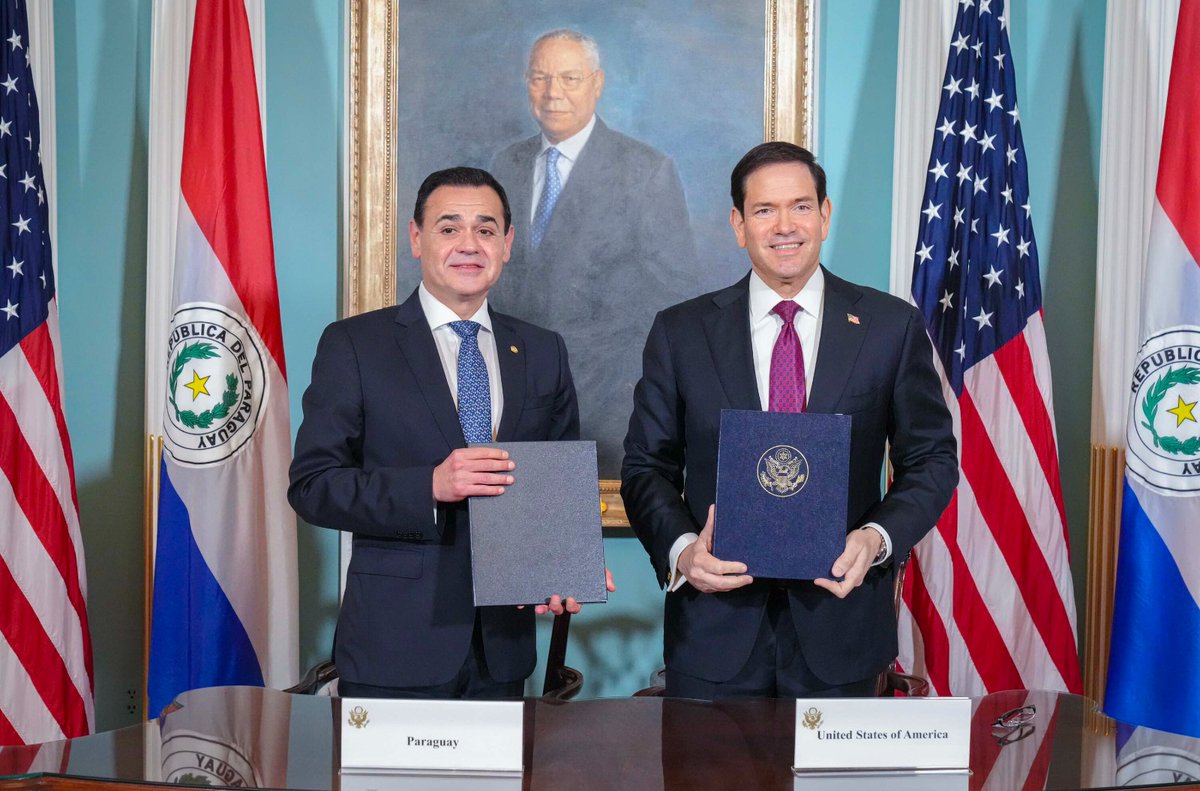 MarioNawfal's tweet photo. 🇺🇸🇵🇾 Marco Rubio signed a civil nuclear cooperation deal with Paraguay.

Doesn’t sound flashy until you zoom out.

Paraguay runs almost entirely on hydropower and has been looking at small modular reactors to diversify its grid.

The U.S. locked in a formal framework to help them explore that path.

It’s another quiet deepening of ties with one of the most pro-U.S. governments in South America. Security, minerals, and now nuclear energy are all on the table.

Source: @SecRubio / Writer: Lucas