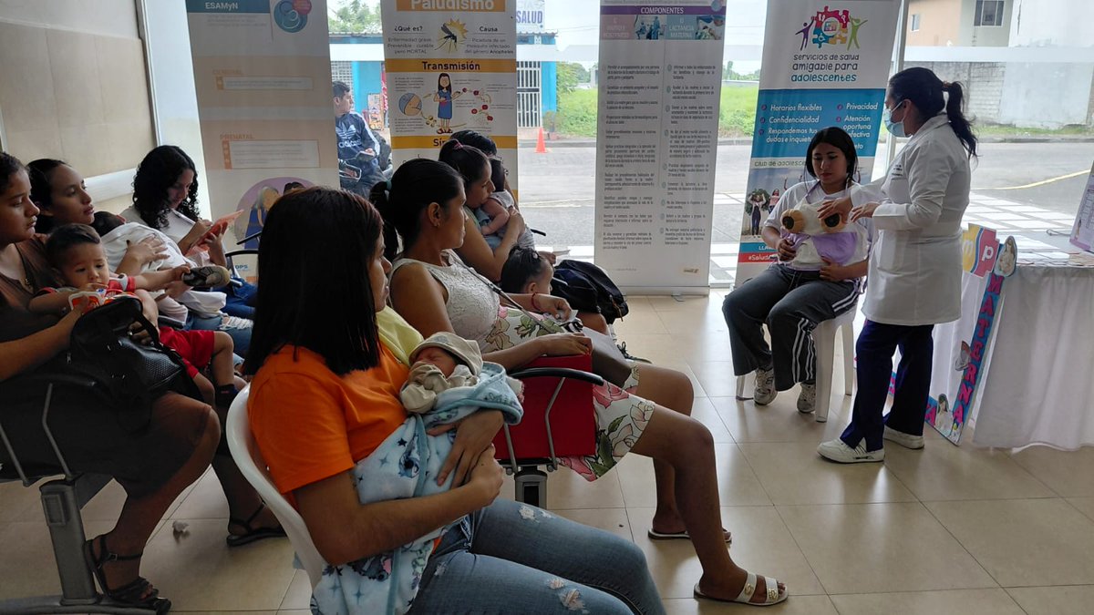 DPS_LosRios's tweet photo. #BuenaFe | Por la #SemanaMundial de la #LactanciaMaterna, en el Centro de Salud San Jacinto de Buena Fe, @Salud_Ec  desarrolló una jornada educativa con madres lactantes, promoviendo los beneficios de la leche materna para el crecimiento y desarrollo saludable de niñas y niños. https://t.co/VJgkPvCxwD