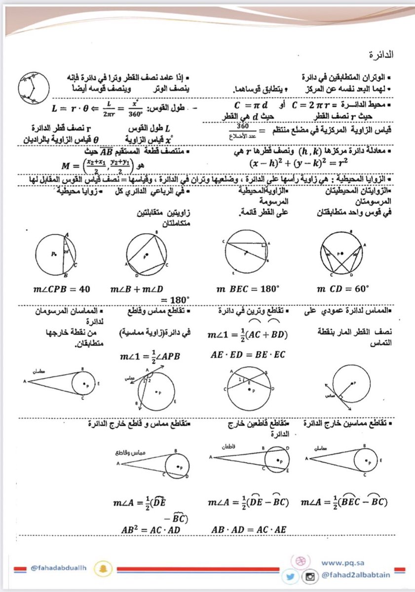 areejmahammed's tweet photo. أهم قوانين #الرياضيات لاختبار #التحصيلي https://t.co/321IIoJhMa