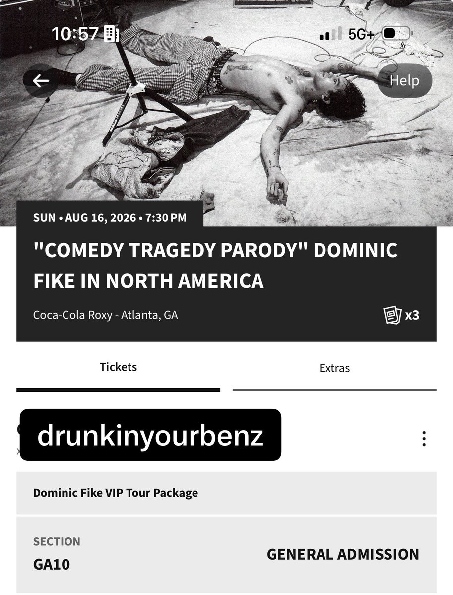 drunkinyourbenz's tweet photo. hi still selling my dominic fike vip ticket for aug 16 in atlanta, ga. selling for $150, possibly up for negotiation idgaf just take this off my hands pleaasseeee please please https://t.co/oPYMVGqR86