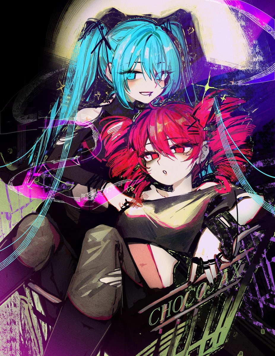 chocojax's tweet photo. more miku teto!! https://t.co/KbmLNwEoDR