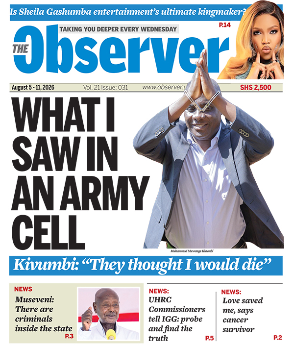 observerug's tweet photo. In @observerug

🔖Muwanga Kivumbi narrates ordeal inside Entebbe torture chamber. He wore the same clothes for all 19 days. Was shown social media videos falsely announcing his death 

🔖Museveni admits there are criminals inside the State 

🔖How King Saha cleverly bounced back from costly Tubonga Naawe curse

🔖Museveni’s second response to Mwenda: Who is the
president sending the message to?

🔖Glasgow 2026: Uganda’s medals hide deeper sporting cracks 

🔖Loadshedding leaves Kampala residents and businesses counting losses