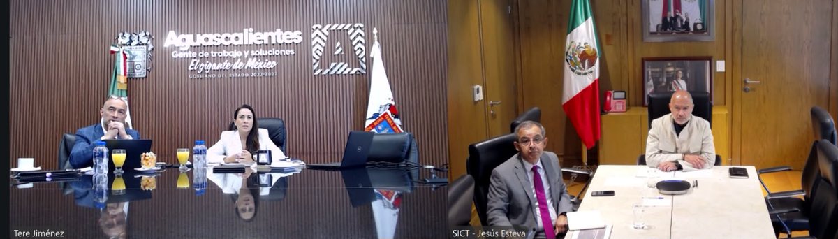 SICTmx's tweet photo. En la SICT trabajamos diariamente en la transformación de México, por ello, el titular de la SICT, Jesús Esteva Medina, en compañía del subsecretario de Infraestructura, Juan Carlos Fuentes Orrala, se reunió con la gobernadora de Aguascalientes @TereJimenezE para revisar los proyectos que se desarrollan en la entidad para mejorar la infraestructura regional e impulsar el desarrollo económico.