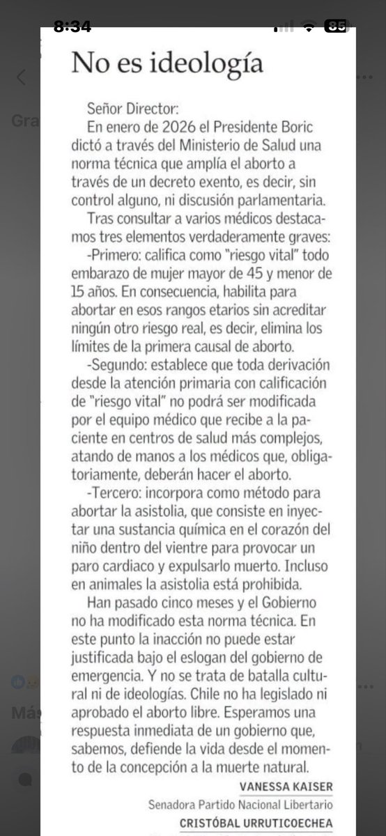 Ginecoly's tweet photo. Es increíble como los abortistas buscan de cualquier forma ejecutar feticidios y lo curioso que en un gobierno de derecha se estén ejecutando por ley , ya que maliciosamente el gobierno anterior modificó unos párrafos . @vanessakaiser22 @DipCristobal @Jou_Kaiser @ministeriosalud https://t.co/EzMuMwNZeT