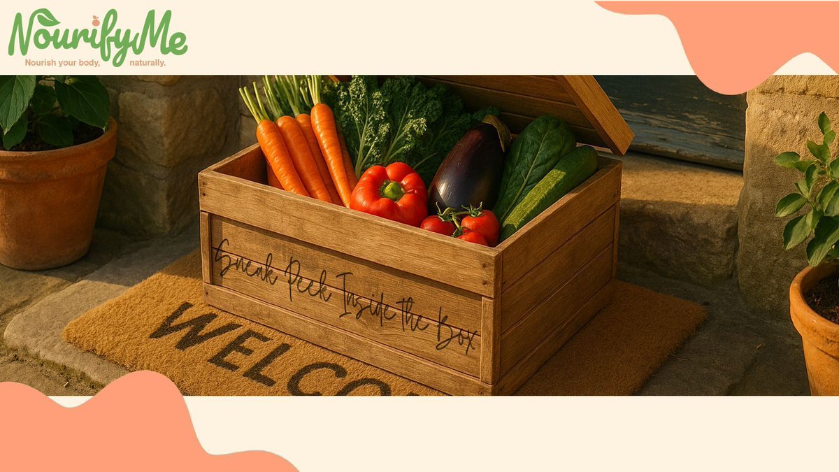 NourifyMe's tweet photo. 📦 There are few better feelings than opening a box full of fresh produce.

The colours.
The smells.
The ideas for what you'll cook.

Fresh food has a way of making healthy eating feel exciting.

👇 

#HealthyEating #SeasonalFood #GutHealth #NourifyMe #FreshFood #EatTheRainbow https://t.co/ZLZBRyDVKw