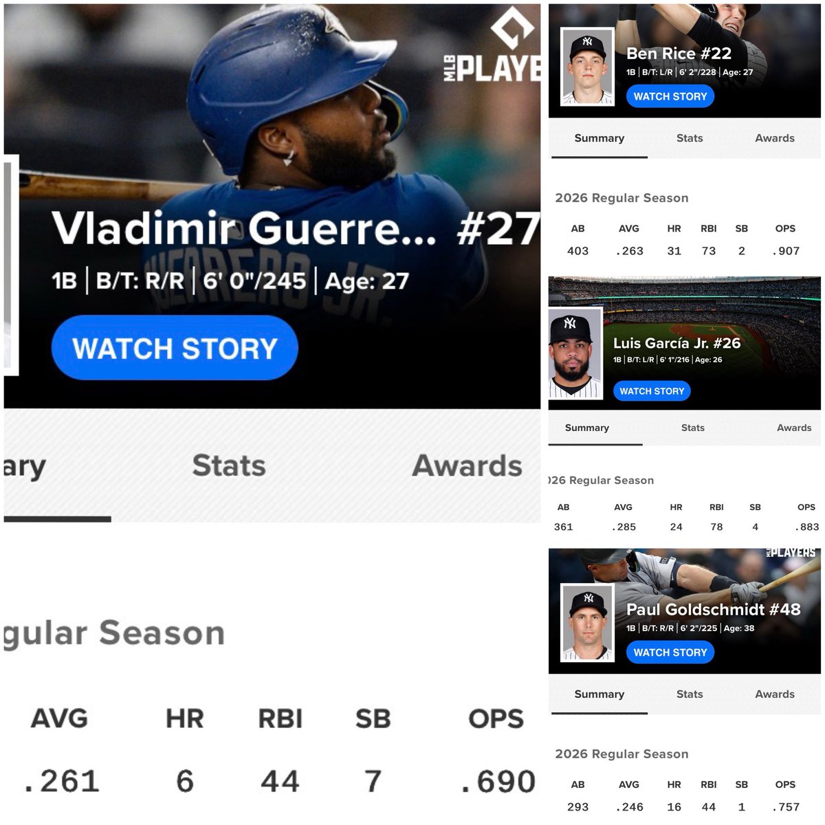 ColeIsKing_'s tweet photo. The Yankees have three 1st baseman better than Vladdy 😹😹😹 https://t.co/NReKsoTHyU