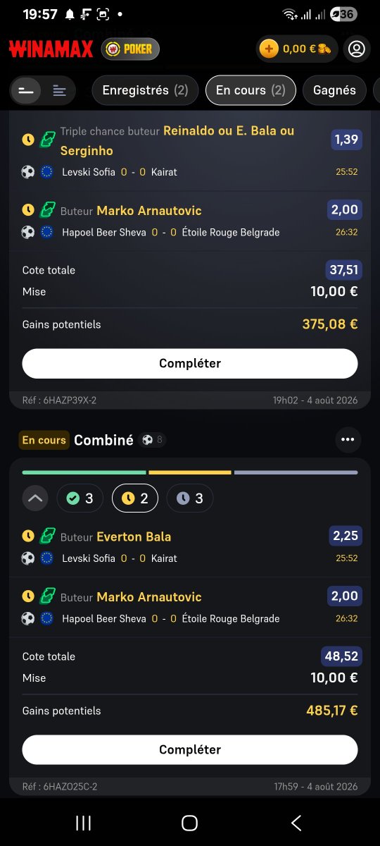 annaellegear's tweet photo. @WinamaxSport pouvez vous mettre le cash out stp sabttfr mon compte https://t.co/Y5XVxOA9jN