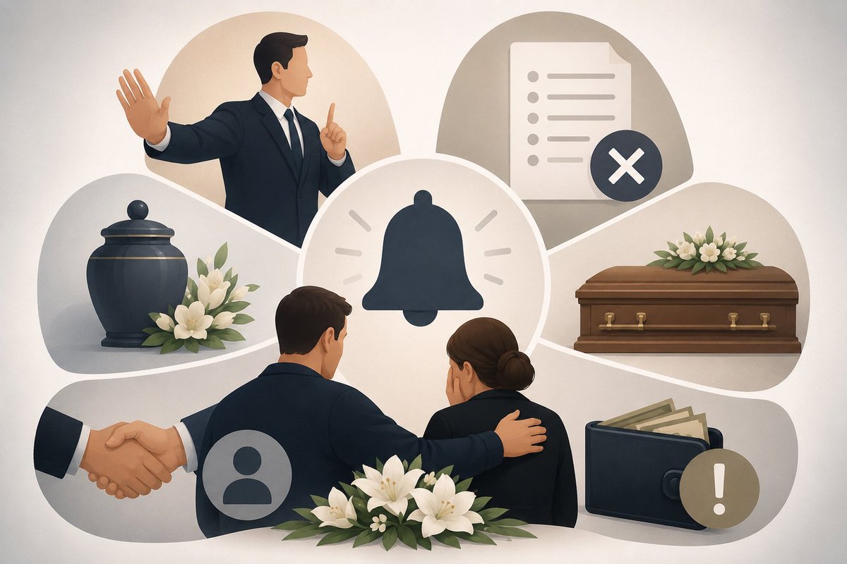 odfspa's tweet photo. ⚫ Durante l'organizzazione di un funerale è fondamentale prestare attenzione ad alcuni campanelli d’allarme, cioè quei comportamenti che possono indicare poca chiarezza, pressioni indebite o pratiche commerciali scorrette.

🔎 Per approfondire, guarda il primo commento. https://t.co/oF3pJ1HwwY