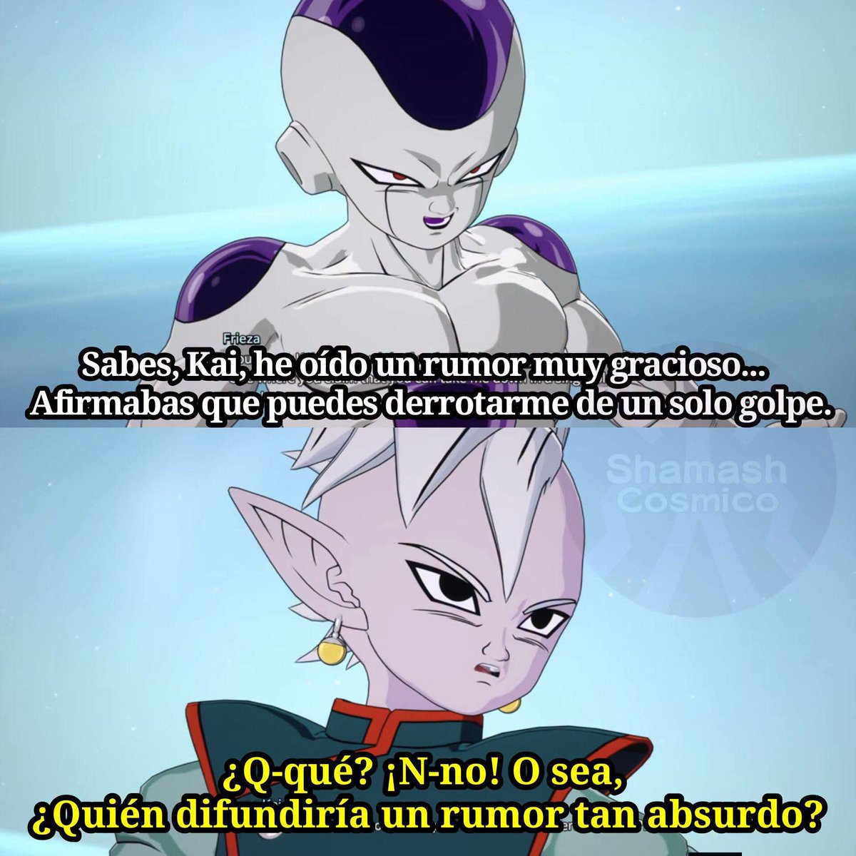 ShamashYT's tweet photo. Freezer de Super se burla de Shin por decir que podría derrotarlo de un golpe.

Dragon ball Sparking Zero. https://t.co/gVMClzrkZv