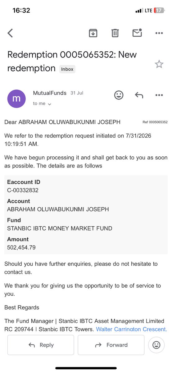 Abbasstv1's tweet photo. @Verydakman_ Sir,pleas help me talk to Stanbic bank mutual funds people 
I redeemed funds last week Friday 31 July 2026,they debited my mutual funds account but have not  credited my bank acount till now today is 4th august https://t.co/zf5q9StUnh