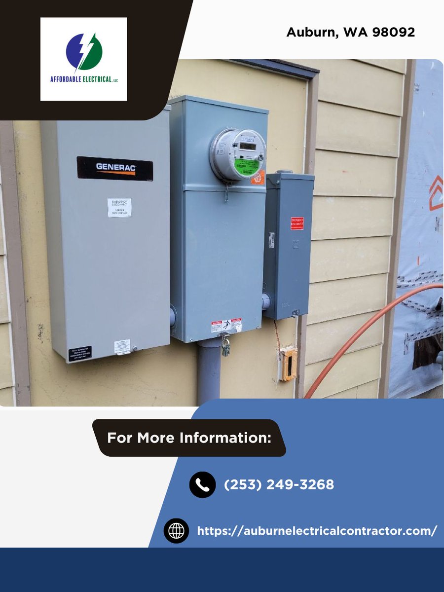 AffordableEle10's tweet photo. Keeping power during outages brings peace of mind. Our home generator installation service helps prepare your home for unexpected interruptions. Contact us today to learn more.
#HomeGeneratorInstallation #ElectricalInstallation
https://t.co/rHLA94VxFt https://t.co/RdxbMYwOjp
