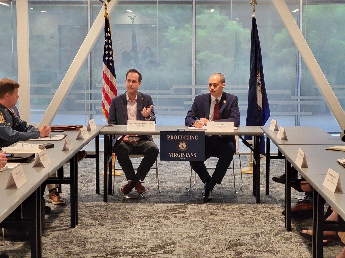ScVanValkenburg's tweet photo. A great round table with @AGJayJones this morning on vape enforcement. Too many stores are selling illegal products or selling to kids. With legislation I passed with @AdamEbbin and @HopeforVirginia we’ve made meaningful progress on cracking down on illegal activity. 1/ https://t.co/3yQt93XkVo