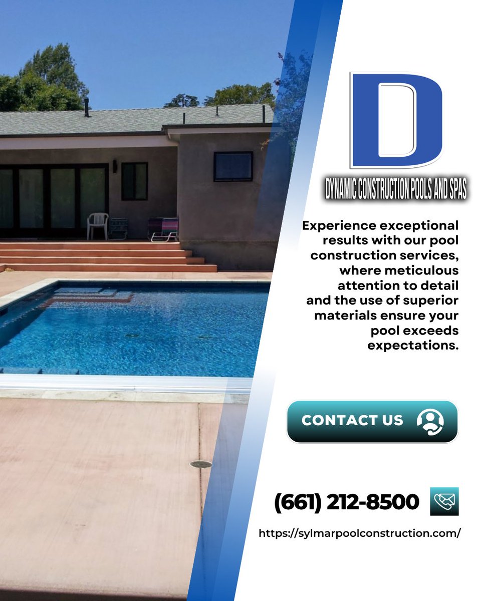 DynamicSpas's tweet photo. From concept to completion, our pool construction services are built on quality and attention to detail. We create spaces you can enjoy for years to come. Call us to bring your vision to life. #PoolConstruction
https://t.co/3a3ZDr92Pe https://t.co/gA0n9BE4Pl