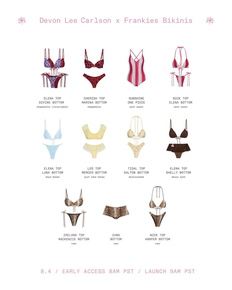frankiesbkns's tweet photo. ˓  🌺 ꯱iren ᧙ōre ; ꯱wimwear ꒻ournal ￢ Ⲙuses of the Sunkissed #ᝯoastal  〞❚ Ꮛfortless Moments &amp; ᑎew Style  ⁾⁾  ᥪׅׅFrankiesGirls .ᐟ

Frankies Bikinis × Devon Lee Carlson "Sunshine Girls", DOMANI!! @chrrychorme https://t.co/CNNOg74FOI