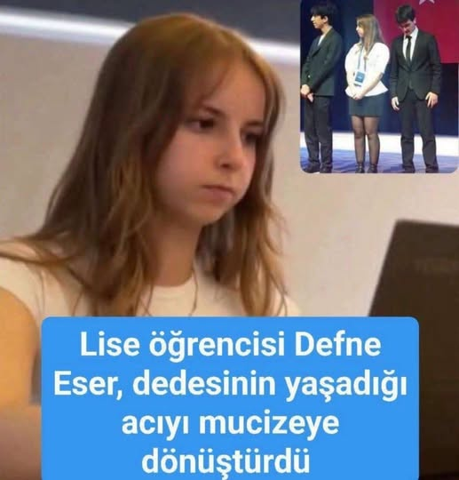 TOPRAK_2_'s tweet photo. İzmir'de yaşayan 17 yaşındaki lise öğrencisi Defne Eser, dedesinin femur kemiğini kırması ve kırığın geç fark edilmesi nedeniyle yaşadığı zorlu süreçten etkilenerek harekete geçti. Yaşanan bu olay, genç öğrencinin bir proje geliştirmesine ilham verdi. TÜBİTAK boşver o işleri makarna köprü ile ışıklı ekmeklik varmı dedi 😁 hepsinden vazgeçtim yağmur duası edersen 3 milyon veririm deyip gönderdi 🙄
Defne Eser, arkadaşlarıyla ile birlikte yapay zeka destekli bir kırık teşhis sistemi geliştirdi. Sistem, özellikle mikro kırıkları erken tespit ederek doktorların daha hızlı ve doğru karar vermesine yardımcı olmayı hedefliyor.
Gençlerin geliştirdiği proje, Çin'de düzenlenen uluslararası bilim yarışmasında büyük ilgi gördü ve dünya ikinciliği kazandı. 
Elde ettikleri başarıyla hem Türkiye'yi gururlandırdılar hem de sağlık teknolojileri alanında önemli bir örnek oldular.