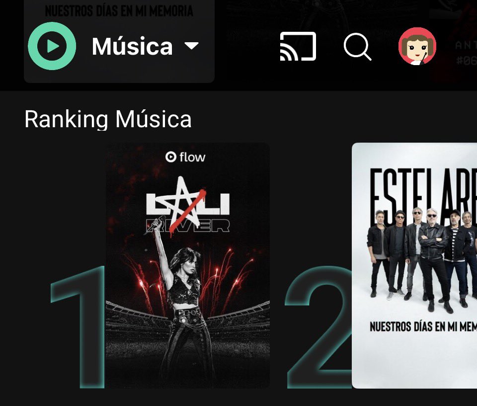 lalitapasion's tweet photo. El show de lali en River sigue estando #1 en el ranking música en Flow https://t.co/e5fIZv7QwY