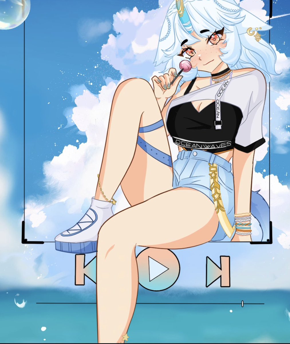 millieumi's tweet photo. Wasn’t expecting my ads tweet to pop off: lil introduction, hi I’m Millie! I’m an ocean chimera vtuber that loves anything beach themed and cars. Currently studying photography and to be a flagger at track races! 🌊 I’m also a menace to society https://t.co/wr19YVhqSu