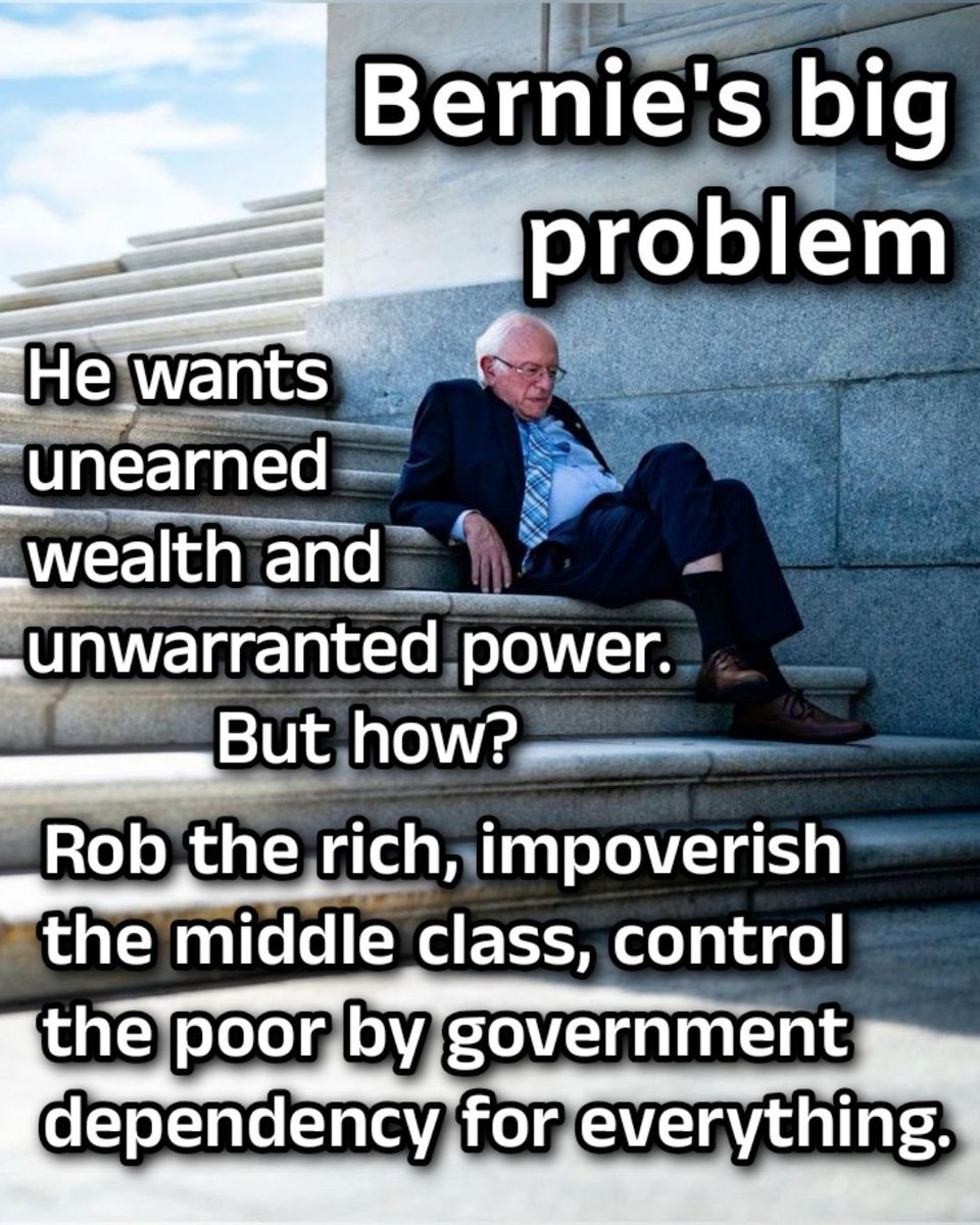 TransueStan's tweet photo. @BernieSanders Bernie's plan to help Americans: impoverish the people who secure our retirement savings, build businesses and hire people who actually want to work.

When they are gone, Bernie will be part of the insular, despotic oligarchy, and then we'll see what happens to his compassion. https://t.co/vKIvY8hDak