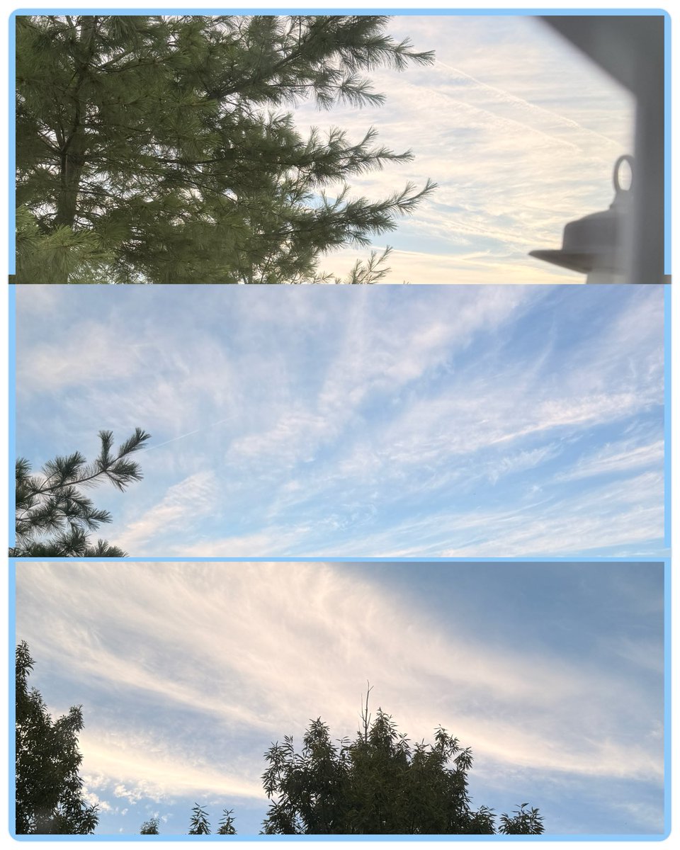 XILuvCoffee's tweet photo. The chemtrail spraying is out of control today!
Early morning and afternoon spaying non stop.
Evenings won’t be any different while your having your preparing and dinner they spray hoping you won’t notice!
#chemtrails #toxicair #geoengineering #mdusa https://t.co/mpr5Z090Tk