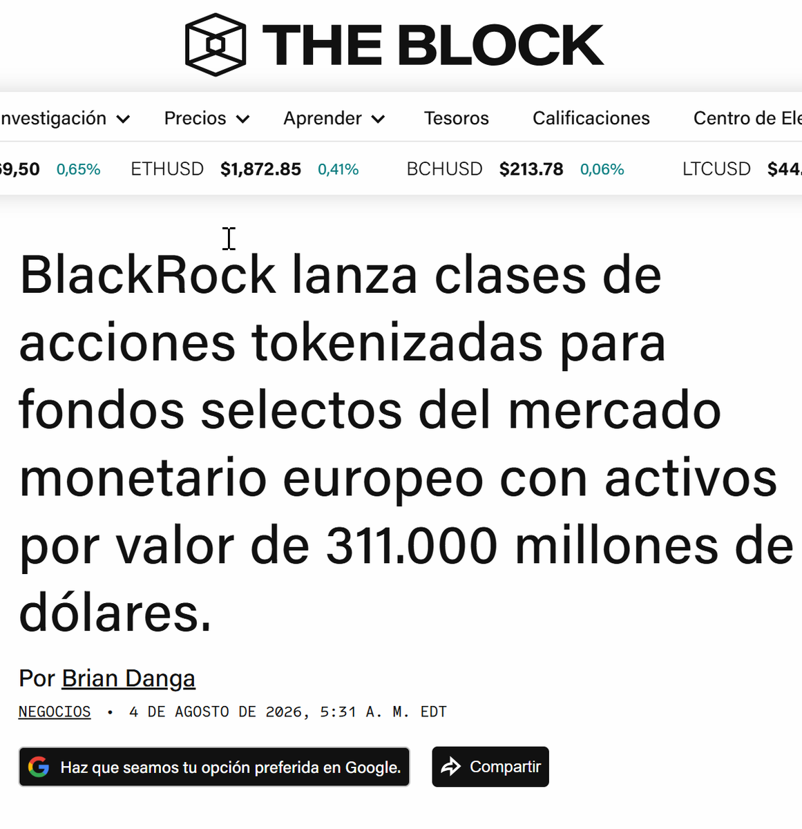 AntonioGlvez9's tweet photo. 🚨 ATENCIÓN 🚨

BlackRock acaba de mover otra pieza enorme en tokenización.

Hablamos de fondos monetarios tokenizados, reservas para stablecoins y liquidez institucional.

La clave está aquí 👇

BlackRock está ampliando su estrategia de cash tokenizado con nuevos productos orientados a:

✅ Fondos monetarios
✅ Reservas de stablecoins
✅ Liquidez institucional
✅ Activos de corto plazo
✅ Infraestructura on-chain
Esto es mucho más importante de lo que parece.
Porque las grandes instituciones no están empezando por tokenizar “cualquier cosa”.
Están empezando por el dinero más básico del sistema financiero:
cash, treasuries y fondos monetarios.

BlackRock está construyendo la infraestructura para que el dinero institucional pueda vivir on-chain.

La tokenización no está llegando.

Ya empezó.

Y está empezando por donde más dinero se mueve:

la liquidez.

#BlackRock #Tokenizacion #RWA #Stablecoins #Crypto #Blockchain #Finanzas #USDC