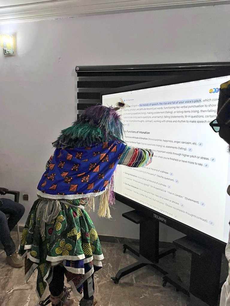 Princeponfa's tweet photo. CulTech Fest 2025 hit different.

Theme: Techno-Heritage Infusion; Tech for Social Good.

High-level sessions where masquerades met interactive boards with elders and stakeholders… a rare, powerful blend of tradition and technology.

 @LangtangIHub, we don’t erase culture. We upgrade it.

CulTech Fest 2026 Loading 🔥

#LangtangInnovationHub
#CulTechFest