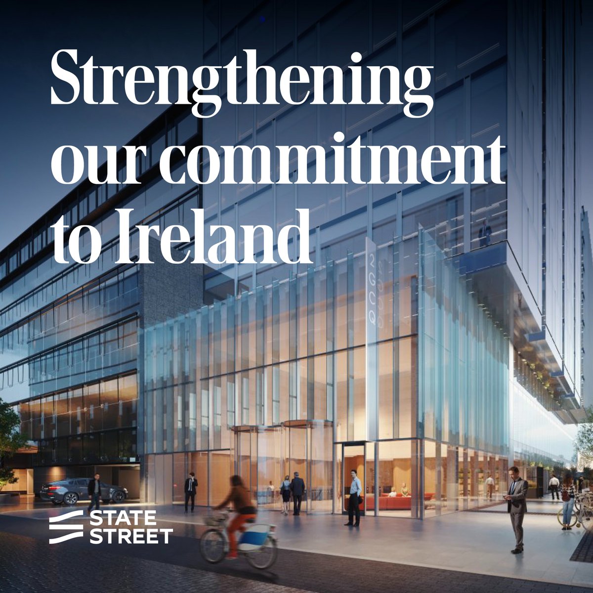 StateStreet's tweet photo. A new chapter begins in Dublin.

State Street has signed a multi-year lease for a new office 2 Grand Canal Quay. This long-term investment reflects our continued commitment to Ireland and marks an important milestone as we approach 30 years of operation in the Irish market. https://t.co/jRtj1V3g46